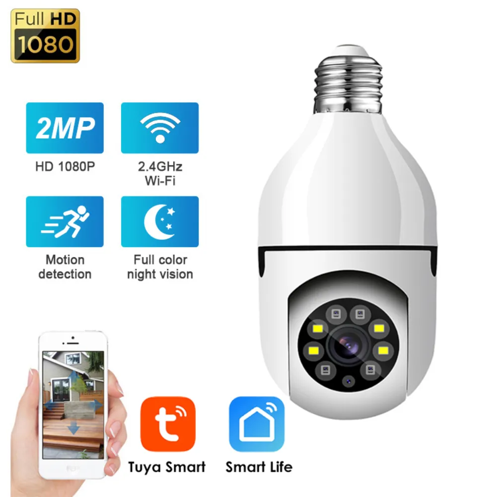 Bulb WIFI Camera PTZ HD Infrared Night Vision Two Way Talk Baby Monitor Auto Tracking For Home Security Spot deliver