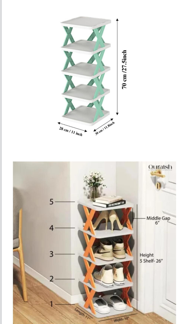 Multifunctional 5 layer shoe rack