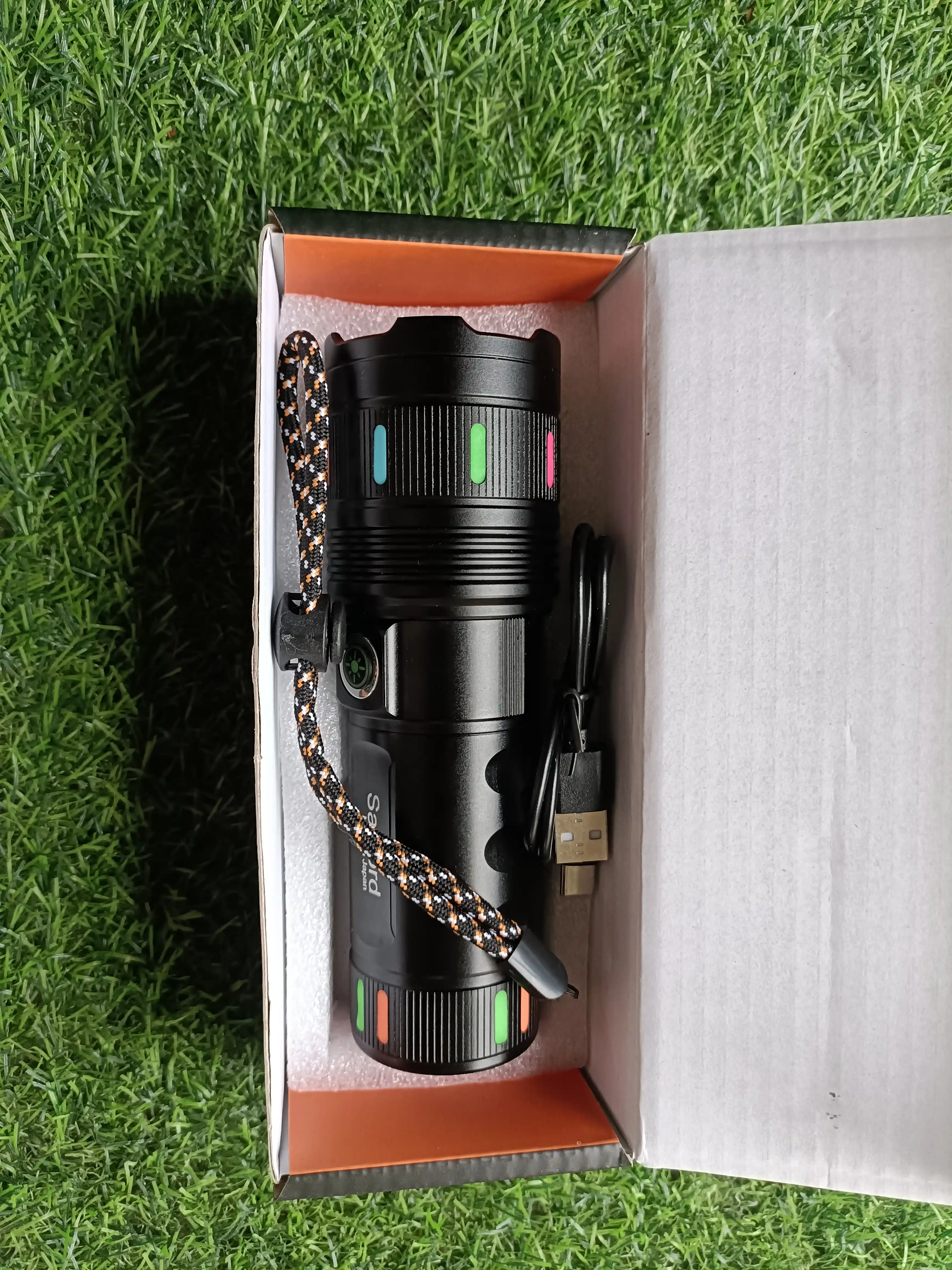 Sanford Super Bright Flashlight – White Laser LED Made in Japan 18650mAh battary